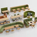 Stylish Booth Sofas With Curved And Straight Designs Wooden Tables And Chairs