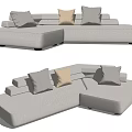 Gray L shaped Sectional Sofa With Modern Design And Comfortable Cushions 3d model