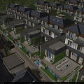 Modern Townhouses Featuring Uniform Roofs Private Courtyards Lush Greenery and Outdoor Spaces