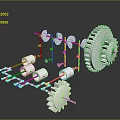 Industrial Lighting Combination With White Gears Copper Tubes And Modern Structural Design