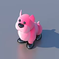 Cute Pink Dog Stuffed Toy With Black Eyes Nose And Shoes