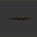 3D Model of Ferocious Fish With Long Snout Sharp Teeth Green Body and Orange Fins
