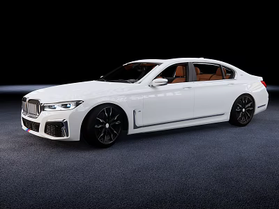 White Luxury BMW Sedan With Modern Exterior And Black Alloy Wheels 3d model