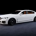White Luxury BMW Sedan With Modern Exterior And Black Alloy Wheels 3d model