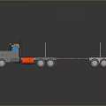 Heavy Duty Flatbed Truck With Modern Design Red Blue Accents And Multiple Wheels