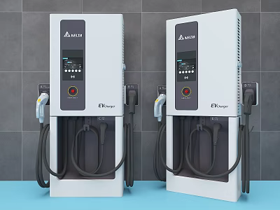 Delta Everest Electric Vehicle Charging Stations Wall Mounted With Multiple Ports 3d model