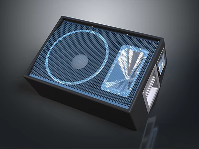 Black Computer Case Featuring Blue Mesh Cooling Fan And Modern Panel Design 3d model