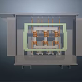 Detailed View Of Electrical Transformer With Copper Coils And Frame Structure 3d model