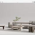 Modern sofa coffee table combination 3d model