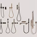 Various Modern Shower Systems Including Handheld Rainfall And Multiple Finish Options 3d model