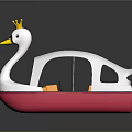 Swan Shaped Pedal Boat With Crown White Canopy Yellow Seats And Pink Bottom