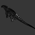 Game and Movie Dinosaur Character with Scaly Skin Spiked Back and Detailed Head