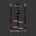 Black and Red Heavy Duty Power Rack With Bar Hooks And Adjustable Shelves