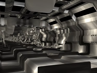 Industrial Equipment With Metallic Mechanical Structure And Precision Components In Factory 3d model
