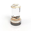 Industrial Mechanical Component With Transparent Body Copper Ring Golden Top And Black Base
