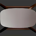 Wooden Bar Stool With Curved Seat And Four Legs Design