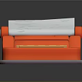 Orange Retro Typewriter Design With Paper Roll And Wooden Keys