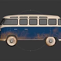 Vintage Volkswagen Bus With Blue And White Exterior And Rusted Details