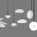 Modern Hanging Lighting Combinations With Various Shapes And White Black Designs 3d model
