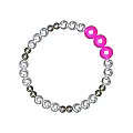 Elegant Fashionable Jewelry Bracelet with Silver Black and Pink Beads Design