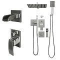 Modern Wall Mounted Faucet And Shower System With Handheld Sprayer And Chrome Finish