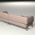 Modern Light Colored Sectional Sofa With Decorative Pillows And Metal Legs 3d model