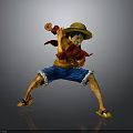 Anime Character Action Figure With Straw Hat Red Shirt Blue Shorts In Fighting Pose
