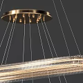 Modern Crystal Chandelier With Double Ring Design And Hanging Crystal Beads