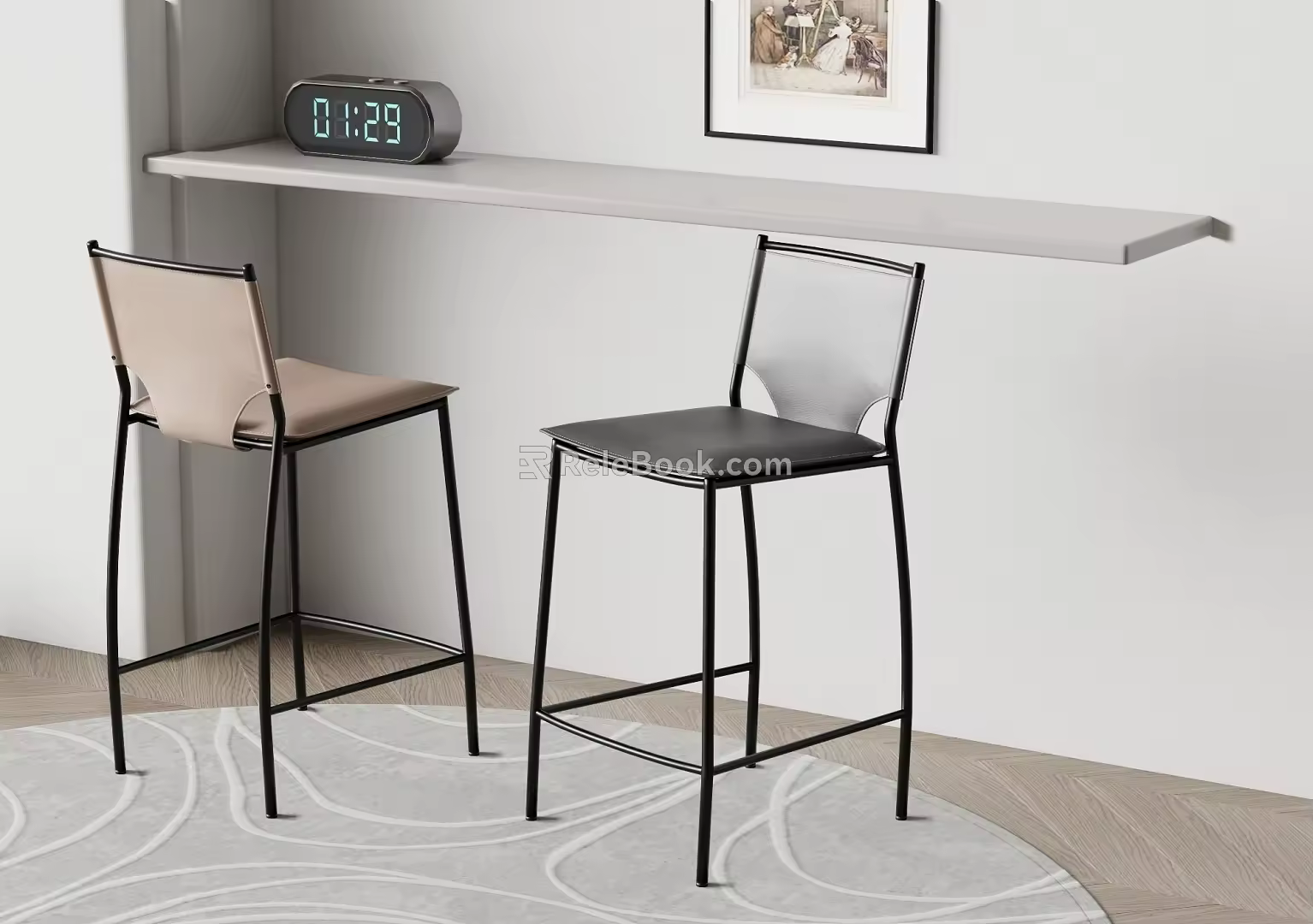 Modern Bar Chair Bar Stool High Stool 3d model