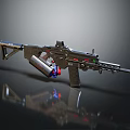 Modern Tactical Assault Rifle With Silencer Scope Magazine And Metallic Finish