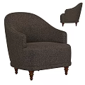 Cozy Dark Gray Single Sofa With Armrest Velvet Fabric And Wooden Legs
