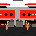 Modern DG Billiard Club Interior With Red Walls Billiard Tables And Sofas 3d model