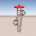 Durable Industrial Valve with Red Handwheel and Silver Body for Pipeline Control Systems
