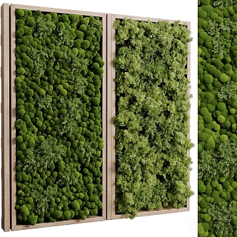 Moss fern wall 3d model