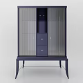 Modern Minimalist Display Cabinet With Glass Doors Drawers And Slim Legs