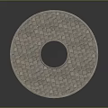 Circular Stone Paved Structure With Central Round Hole And Textured Surface 3d model