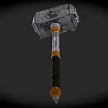 Sledgehammer Hammer Thor Hammer Medieval Hammer Tomahawk Cartoon Warhammer Hand-painted Warhammer Game Warhammer Low Face Number Low Mold Simple Mold Movie and TV Level 3d model