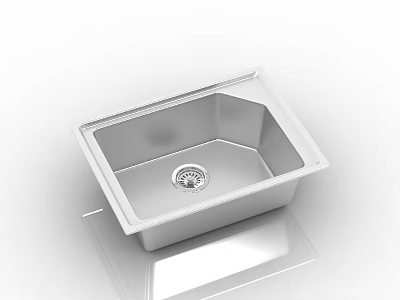 Stainless Steel Single Bowl Kitchen Sink With Modern Design And Drainage System 3d model