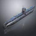 Military Submarine Weapon System With Metal Hull Naval Deck And Warfare Design