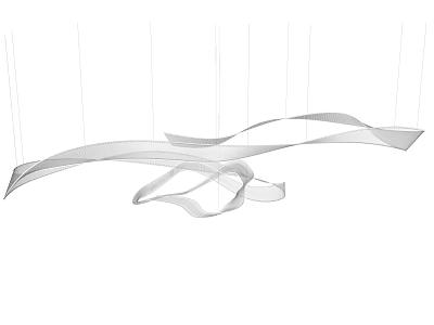 Modern Sleek Chandelier With Flowing Curved Lines For Interior Design 3d model
