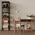 Quiet Ancient Style Desk and Chair Storage Rack 3d model