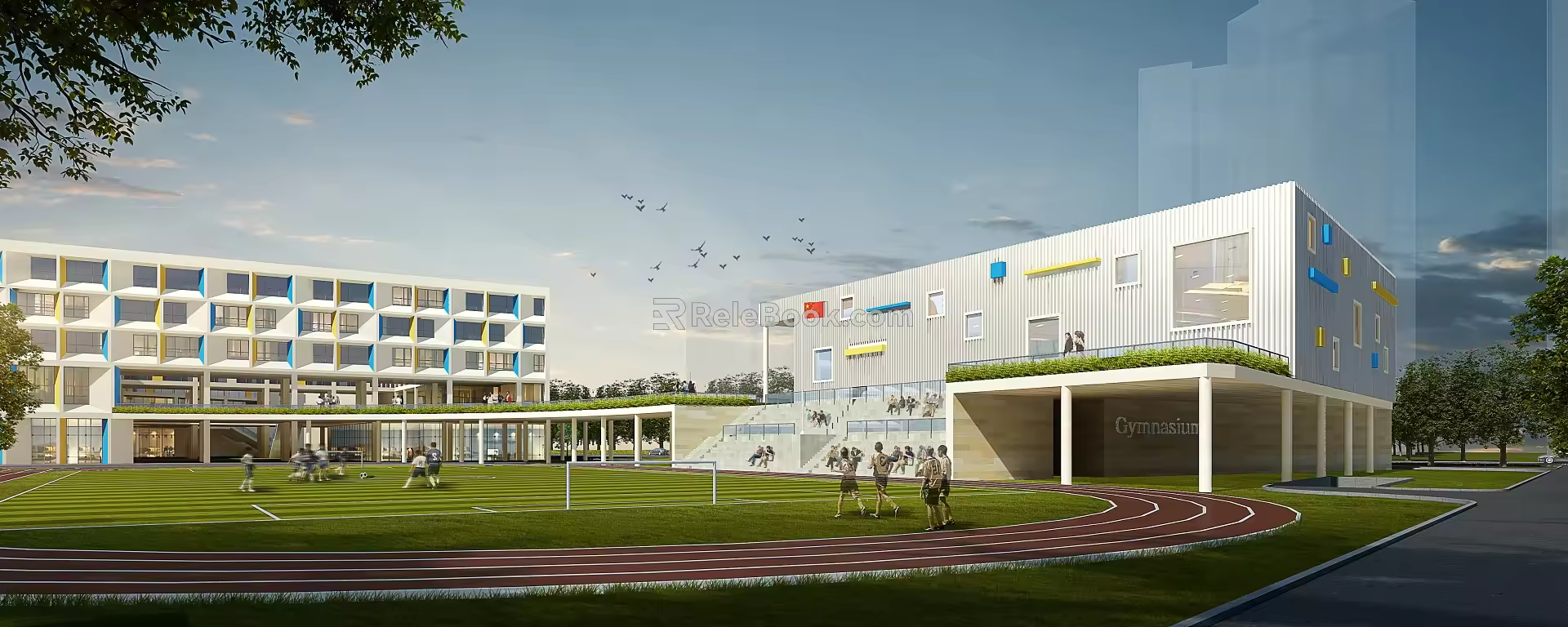 Middle school reconstruction and expansion of gymnasium playground 3d model