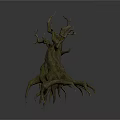Gnarled Tree Root Decorative Element With Twisted Branches Organic Shape And Natural Texture