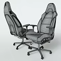 Modern Ergonomic Office Chair With Gray Fabric Black Frame And Caster Wheels