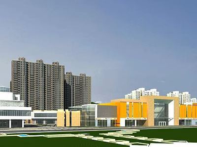 Modern High Rise Residential Buildings With Contemporary Design And Green Surroundings 3d model