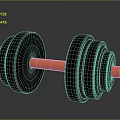Black Dumbbell With Orange Handle For Home Fitness And Daily Use