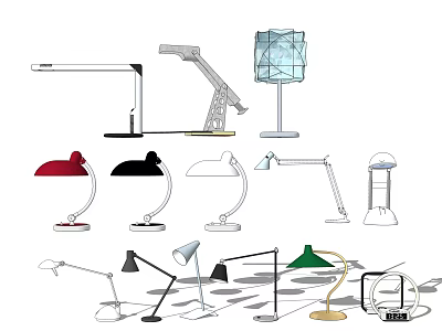 Modern Stylish Table Lamps With Various Designs And Color Options 3d model
