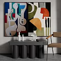 Abstract Painting With Geometric Shapes Vibrant Colors Abstract Forms And Color Blocks
