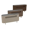 Modern Ribbed Design Console Tables In Neutral Tone With Storage Shelves And Multiple Sizes