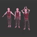 Three Elderly Men In Red Vests White Shirts Dark Pants Brown Shoes Performing Different Movements
